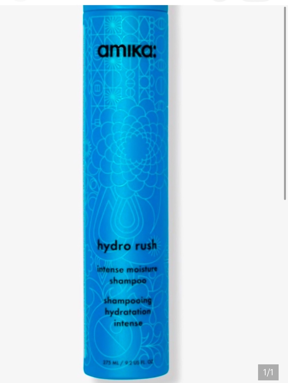 amika Hydro Rush Intense Moisture Shampoo - bright blue